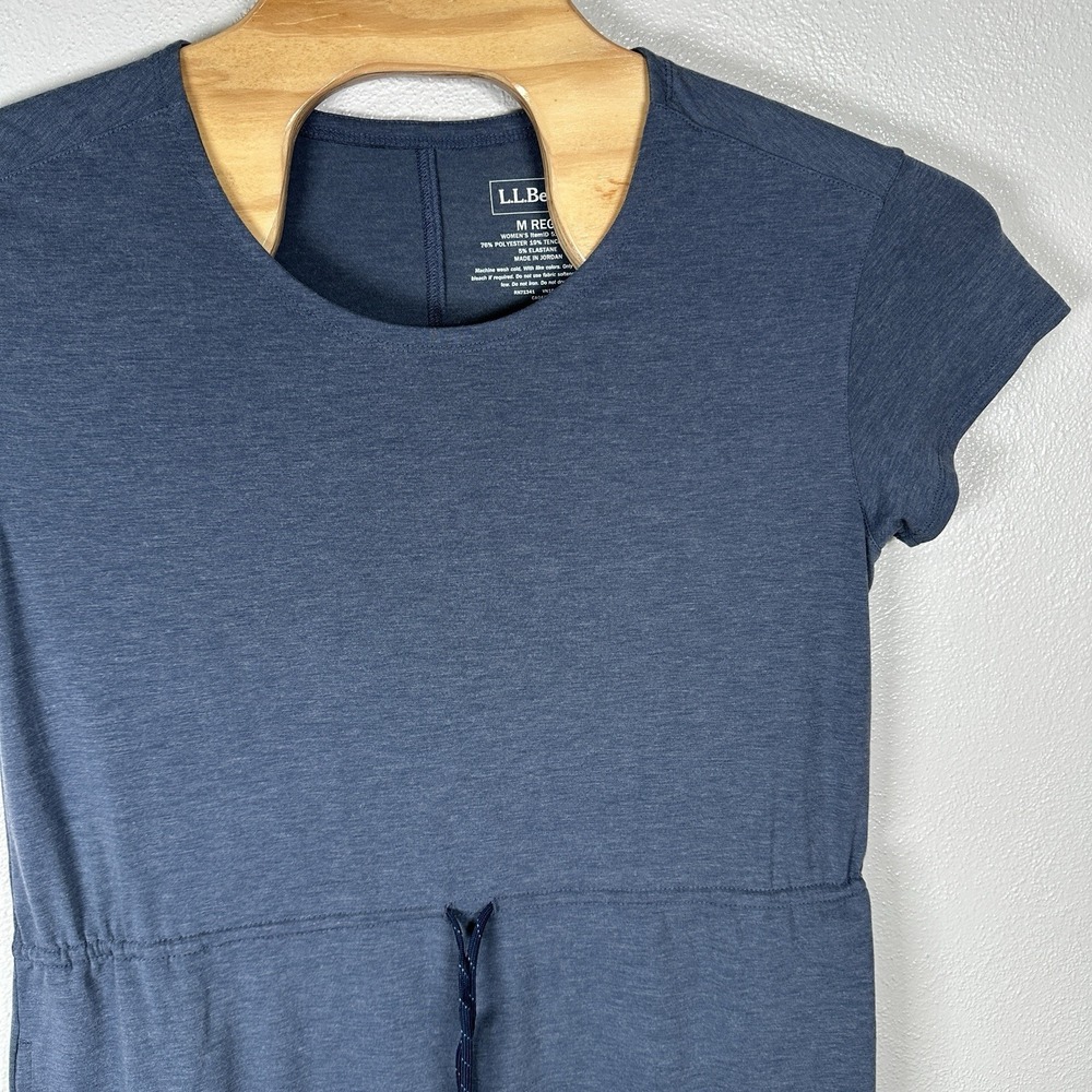 NEW LL Bean Everyday SunSmart Tee Dress Womens Medium Blue Active Soft Stretchy - Picture 2 of 7